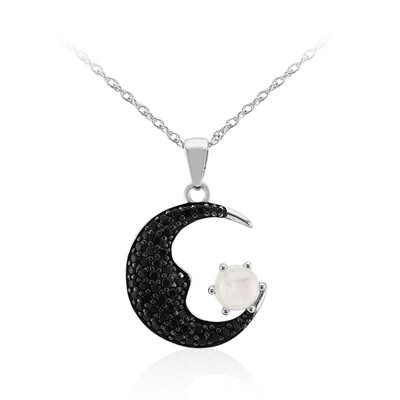 Collar en plata con Piedra de Luna arcoíris