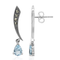 Pendientes en plata con Topacio azul cielo