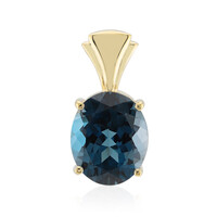 Colgante en oro con Topacio azul de Londres