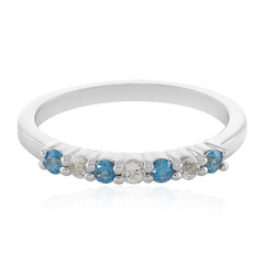 Anillo en plata con Zircón azul