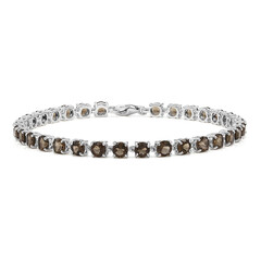 Brazalete en plata con Cuarzo ahumado