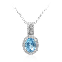 Collar en plata con Topacio azul suizo