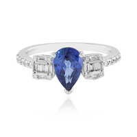 Anillo en oro con Zafiro azul Ceylon