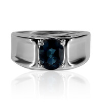 Anillo en plata con Topacio azul de Londres