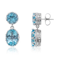Pendientes en plata con Topacio azul cielo (Dallas Prince Designs)
