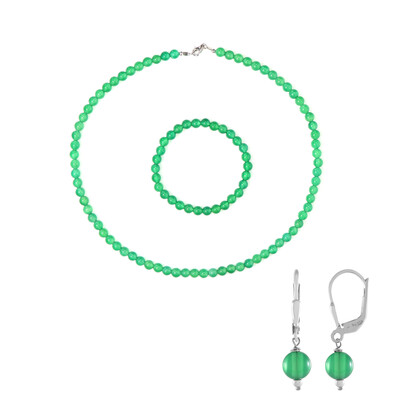 Set en plata con Ónix verde