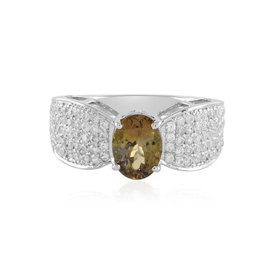 Anillo en oro con Tanzanita amarilla sin calentar