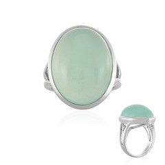 Anillo en plata con Calcedonia agua