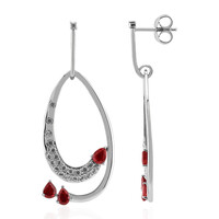 Pendientes en plata con Rubí de Tanzania