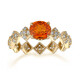 Anillo en oro con Zafiro naranja de Ban Ka Cha
