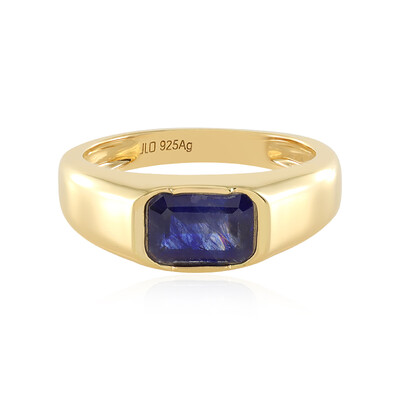 Anillo en plata con Zafiro azul de Madagascar