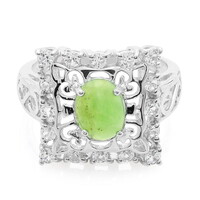 Anillo en plata con Crisoprasa imperial