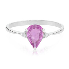 Anillo en plata con Turmalina cuprífera rosa