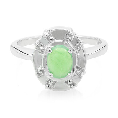 Anillo en plata con Crisoprasa imperial