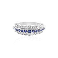 Anillo en oro con Zafiro azul