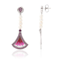 Pendientes en plata con Perla Freshwater (Dallas Prince Designs)