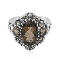 Anillo en plata con Cuarzo ahumado