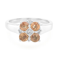 Anillo en plata con Zafiro naranja