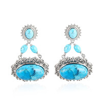 Pendientes en plata con Turquesa azul del Mohave Kingman (Dallas Prince Designs)