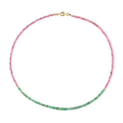 Collar en plata con Turmalina rosa de Nigeria