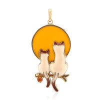 Colgante en plata con Zafiro naranja