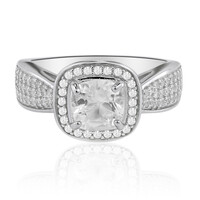 Anillo en plata con Topacio blanco