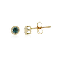 Pendientes en oro con Diamante azul cielo I4