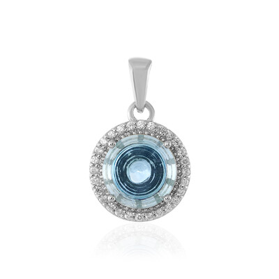 Colgante en plata con Topacio azul cielo
