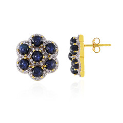 Pendientes en plata con Zafiro estrella azul