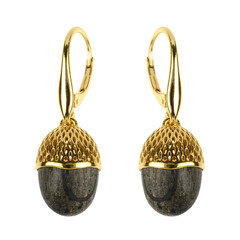 Pendientes en plata con Roble palustre