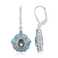 Pendientes en plata con Topacio azul de Londres