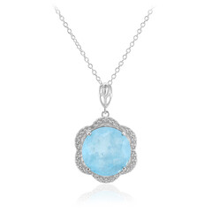 Collar en plata con Cuarzo azul pastel
