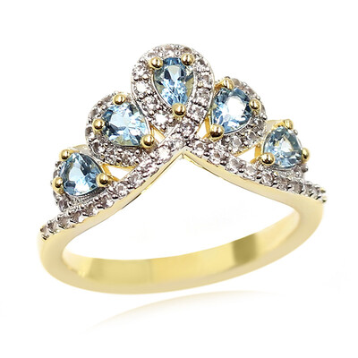 Anillo en plata con Aguamarina de Ofiki