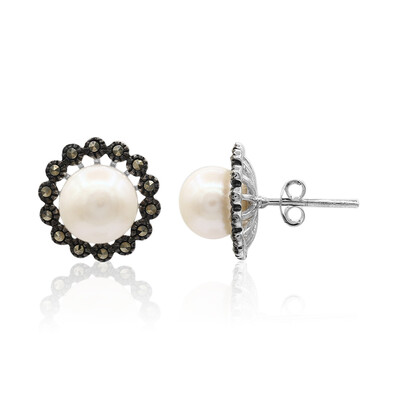 Pendientes en plata con Perla Freshwater