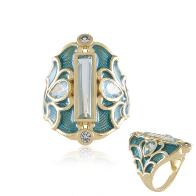 Anillo en plata con Topacio azul cielo (Adela Silber)