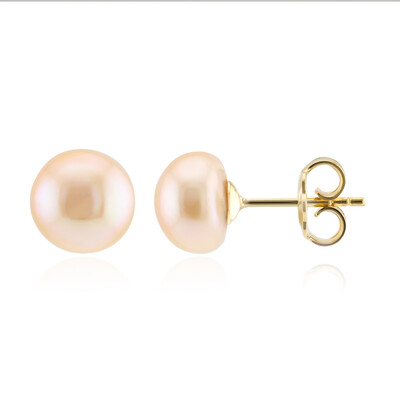 Pendientes en plata con Perla naranja Freshwater (TPC)