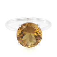 Anillo en plata con Cuarzo cognac