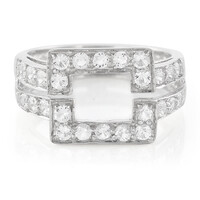 Anillo en plata con Topacio blanco