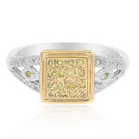 Anillo en oro con Diamante amarillo SI1