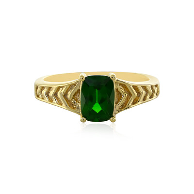 Anillo en plata con Diópsido de Rusia