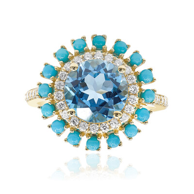 Anillo en oro con Topacio azul suizo (CIRARI)