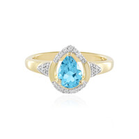 Anillo en plata con Topacio azul suizo