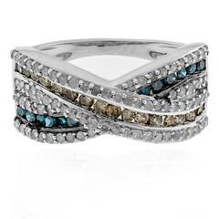 Anillo en oro con Diamante azul I4