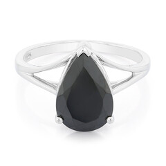 Anillo en plata con Espinela negra