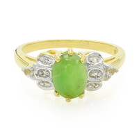 Anillo en plata con Crisoprasa imperial