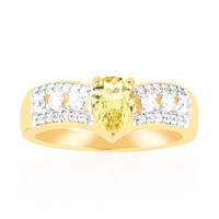 Anillo en oro con Berilo dorado de Australia