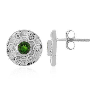 Pendientes en plata con Diópsido de Rusia