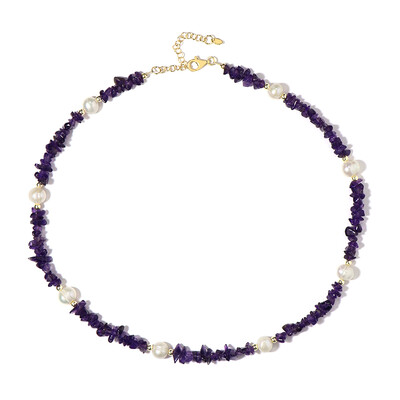 Collar en plata con Amatista de Zambia (Riya)