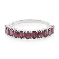Anillo en plata con Rodolita de Rajastán