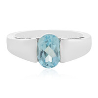Anillo en plata con Topacio azul cielo